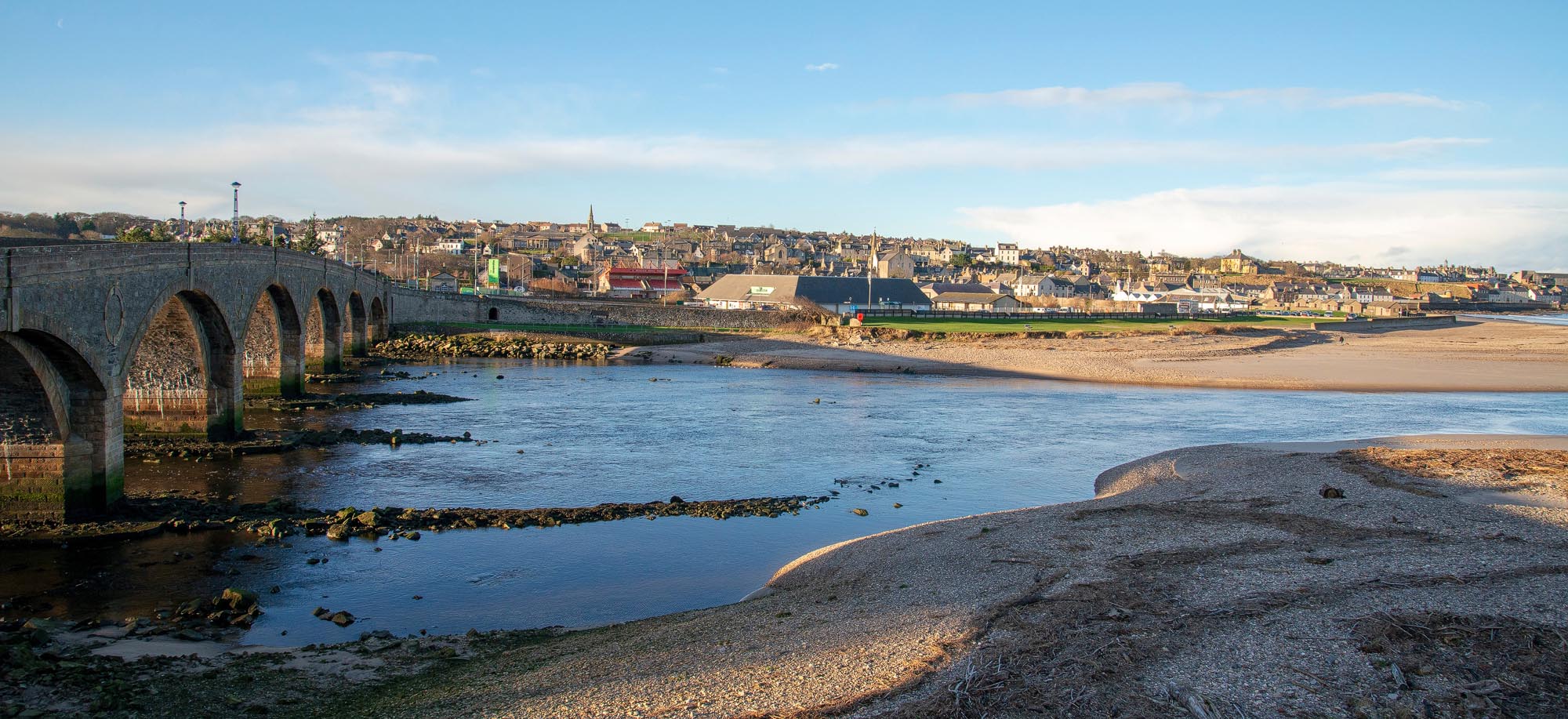 Banff harbour and town on the Banffshire Coast, Aberdeenshire, Scotland