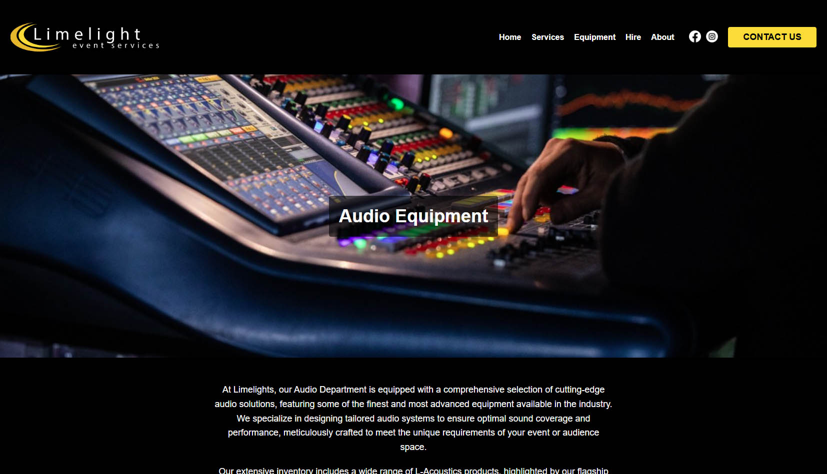 Limelight Event Services - Services Page